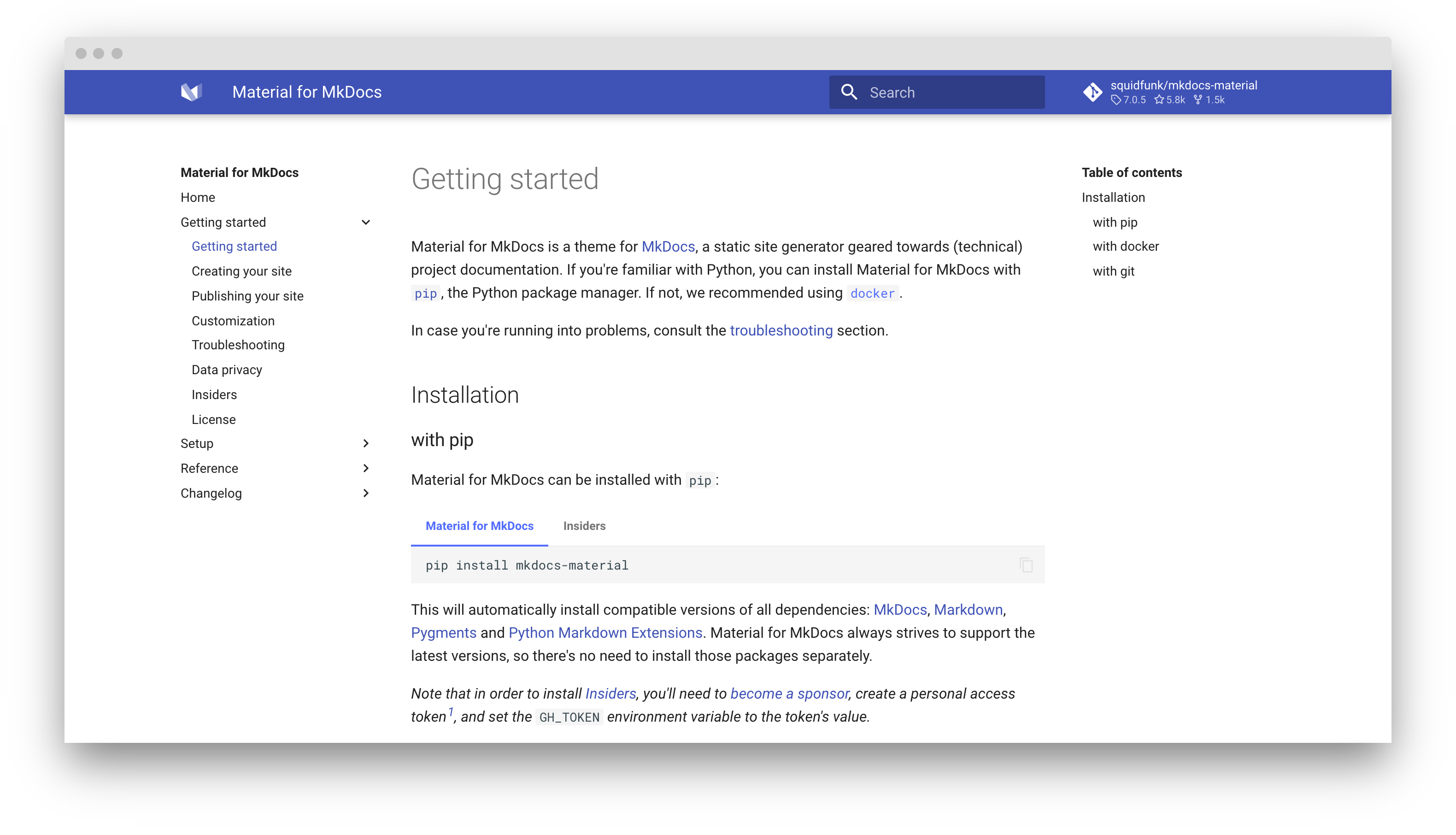 Section index pages disabled